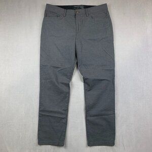 Calvin Klein Mens Pants 36 Gray Chino Slim Fit Infinite Flex Waist Tapered 36x30